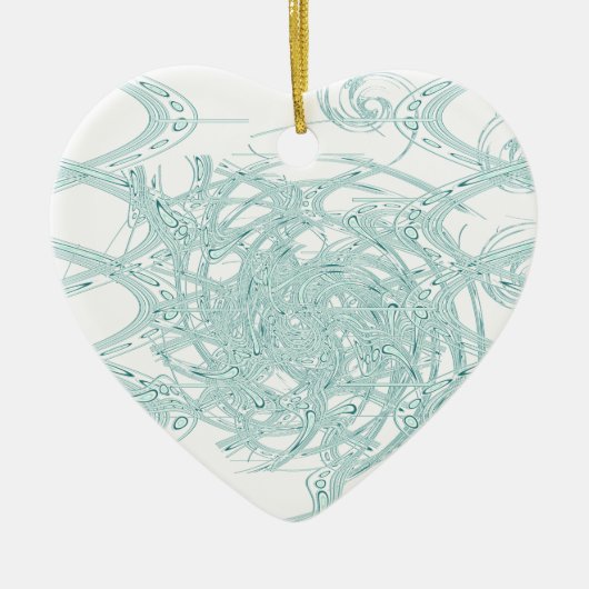 Grünes Licht in Weiß Keramik Ornament (Vorne)