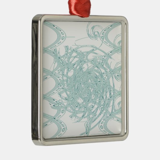 Grünes Licht in Weiß Ornament Aus Metall (Rechts)