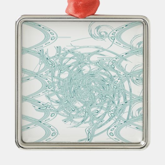 Grünes Licht in Weiß Ornament Aus Metall (Vorne)