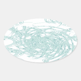 Grünes Licht in Weiß Ovaler Aufkleber