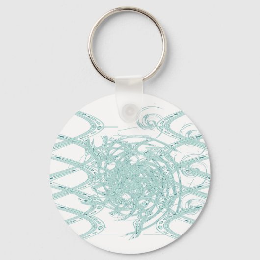 Grünes Licht in Weiß Schlüsselanhänger (Vorderseite)