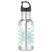 Grünes Licht in Weiß Trinkflasche (Rückseite)