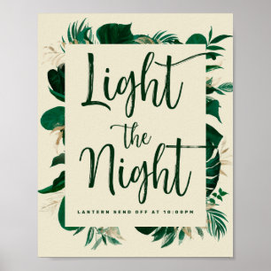 Grünes Licht Laterne Abschied Hochzeitsschild Poster