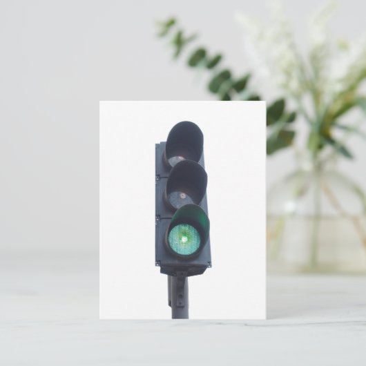 Grünes Licht Postkarte (Stehend Vorderseite)