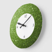 Grünes Lichtgrün glitzert mit Zahlen Große Wanduhr (Winkel)