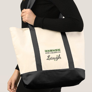 Grünes Liebe-Herzen zum Lachen bringen Tragetasche