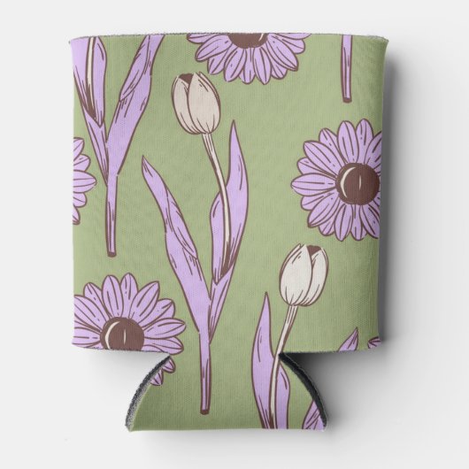 Grünes Lila Blumenwasser Botanisches Getränk Dosenkühler (Vorderseite)