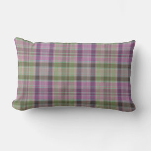Grünes, lila klassisches Tartan. Lendenkissen