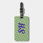 Grünes Lila Muster Gepäckanhänger (Vorderseite vertikal)
