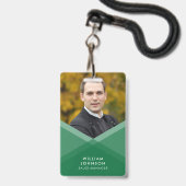 Grünes lila überlagertes geometrisches Foto Ausweis (Vorderseite mit Schlüsselband)