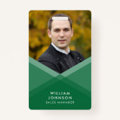 Grünes lila überlagertes geometrisches Foto Ausweis (Vorderseite)