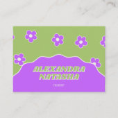 Grünes Lila Y2K Blume Handgefertigte Kleidung Visitenkarte (Vorderseite)