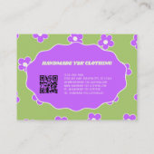 Grünes Lila Y2K Blume Handgefertigte Kleidung Visitenkarte (Rückseite)