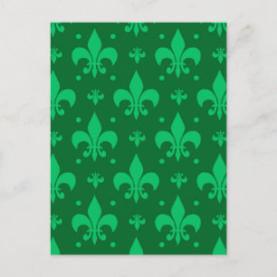 Grünes Lilienmuster-Design Postkarte