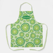 Grünes Limones Fruchtmuster mit Individuelle Name Schürze (Vorderseite)