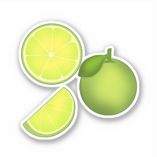Grünes Limones Muster Aufkleber (Vorderseite)