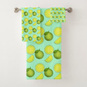 Grünes Limones Muster Badhandtuch Set (Insitu)