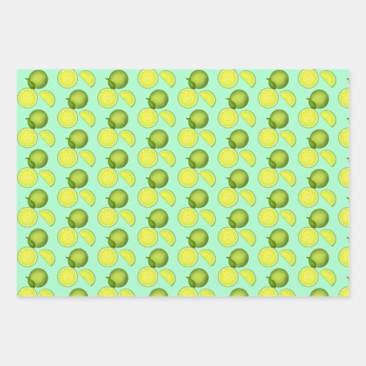 Grünes Limones Muster Geschenkpapier Set (Vorderseite 3)