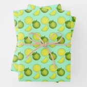 Grünes Limones Muster Geschenkpapier Set (Beispiel)