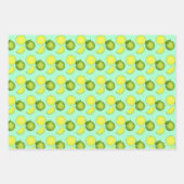 Grünes Limones Muster Geschenkpapier Set (Vorderseite)