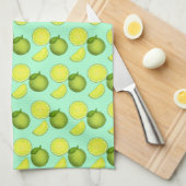 Grünes Limones Muster Geschirrtuch (Viertel Falte)