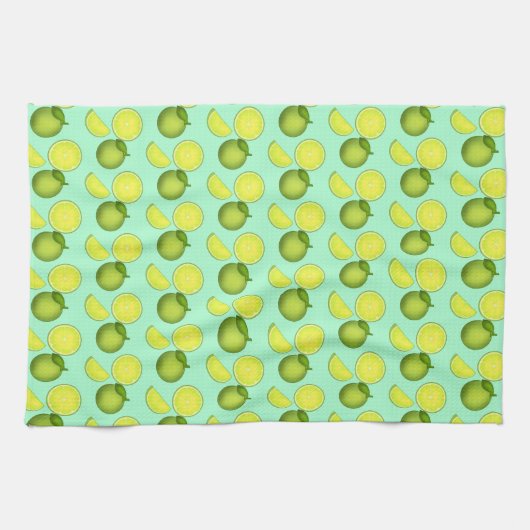 Grünes Limones Muster Geschirrtuch (Horizontal)