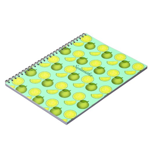 Grünes Limones Muster Notizblock (Linke Seite)