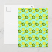 Grünes Limones Muster Postkarte (Vorne/Hinten)