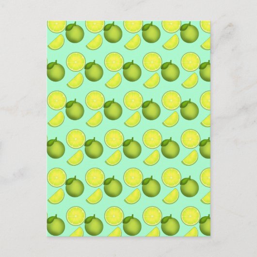 Grünes Limones Muster Postkarte (Vorderseite)
