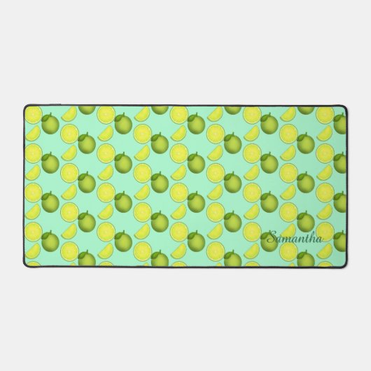 Grünes Limones Muster Schreibtischunterlage (Vorderseite)
