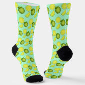 Grünes Limones Muster Socken (Gewinkelt)