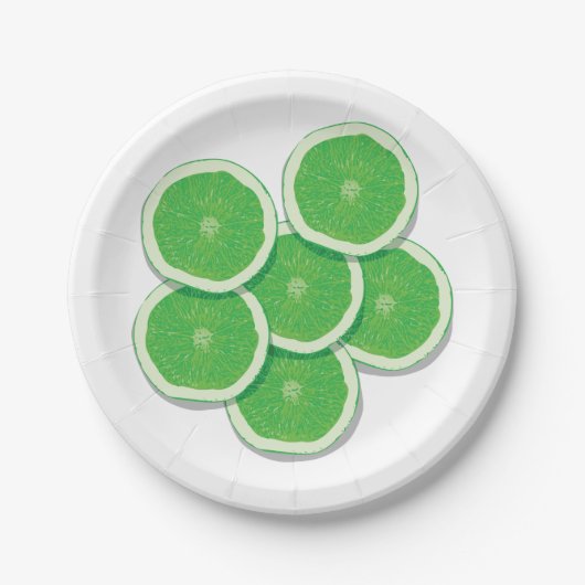 Grünes Limones Obst Pappteller (Vorderseite)