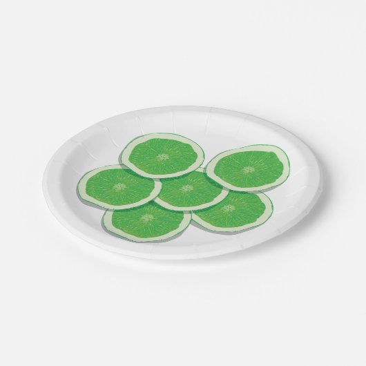 Grünes Limones Obst Pappteller (Schrägansicht)
