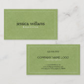 Grünes Linenmuster Visitenkarte (Vorne/Hinten)