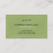 Grünes Linenmuster Visitenkarte (Rückseite)