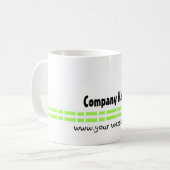 Grünes Link-Bürodesign Kaffeetasse (Vorderseite Links)