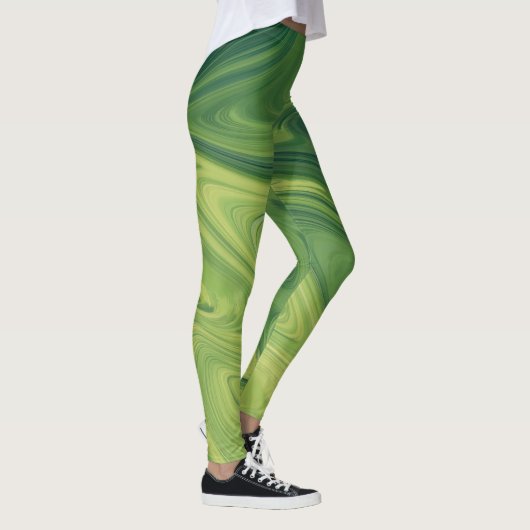grünes Liquidationsmuster Leggings (Rechts)