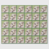 Grünes Little Lamb Wrapping Paper Geschenkpapier (Flach)