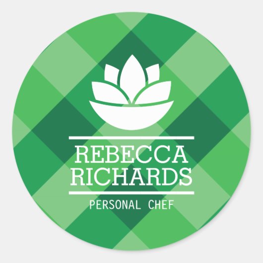 Grünes Logo für gesunde Salate Catering Gemüse Runder Aufkleber (Vorderseite)