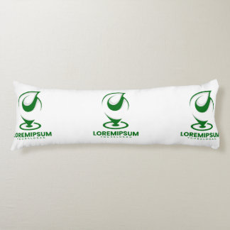 Grünes Logo mit stilisiertem Blatt Seitenschläferkissen