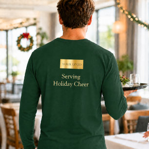 Grünes Logo Weihnachtsmitarbeiter Servieren Feiert T-Shirt