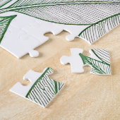 Grünes Lorbeerblatt Botanisches Muster Puzzle (Seite)