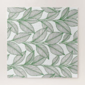 Grünes Lorbeerblatt Botanisches Muster Puzzle (Horizontal)