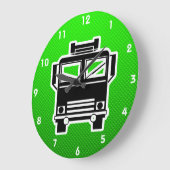 Grünes Löschfahrzeug Große Wanduhr (Winkel)