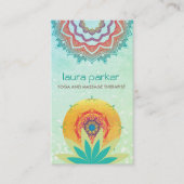 Grünes Lotos-Blumemandala-Logo-Yoga-Heilen Visitenkarte (Vorderseite)