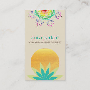 Grünes Lotos-Blumen-Logo-Yoga-heilende Gesundheit Visitenkarte