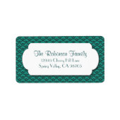 Grünes Lüftermuster mit weißem Rahmen Adressaufkleber (Vorne)