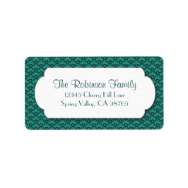 Grünes Lüftermuster mit weißem Rahmen Adressaufkleber