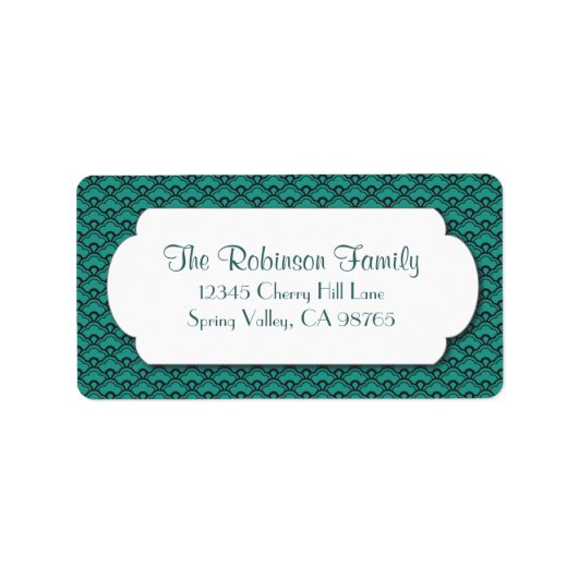 Grünes Lüftermuster mit weißem Rahmen Adressaufkleber (Vorne)