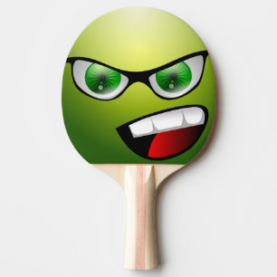 Grünes lustiges Gesichts-Tischtennis-Paddel Tischtennis Schläger